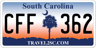 SC license plate CFF362