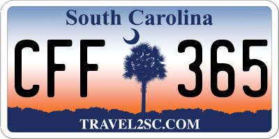 SC license plate CFF365