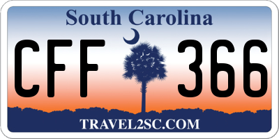 SC license plate CFF366