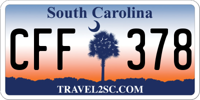 SC license plate CFF378