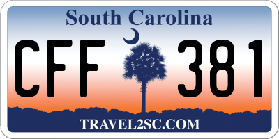 SC license plate CFF381