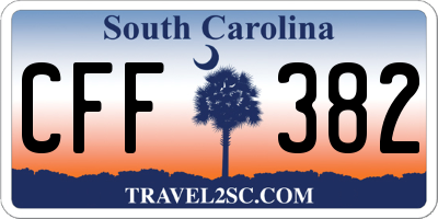 SC license plate CFF382