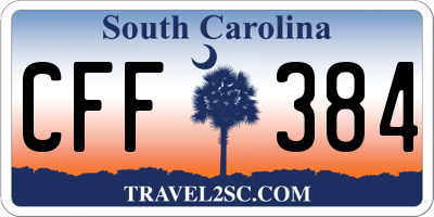 SC license plate CFF384
