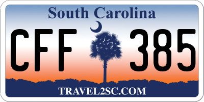 SC license plate CFF385