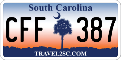 SC license plate CFF387