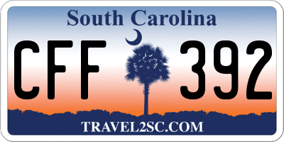 SC license plate CFF392