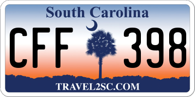 SC license plate CFF398