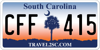 SC license plate CFF415