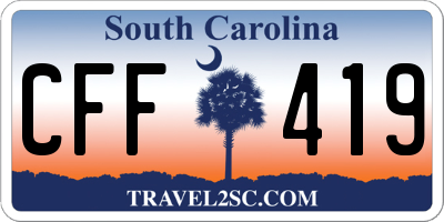 SC license plate CFF419