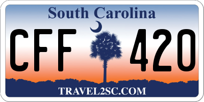 SC license plate CFF420