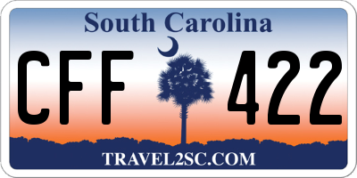 SC license plate CFF422