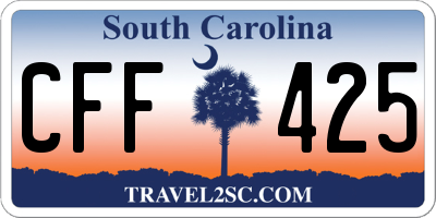 SC license plate CFF425