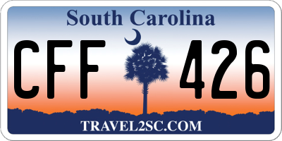 SC license plate CFF426