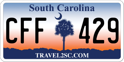 SC license plate CFF429