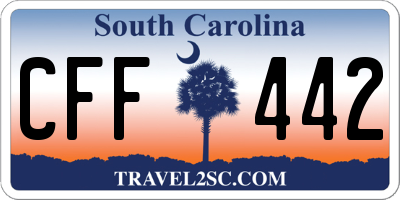 SC license plate CFF442