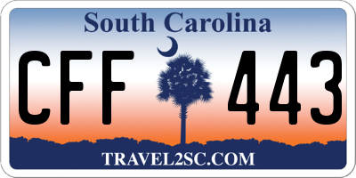 SC license plate CFF443