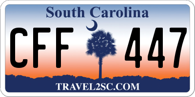 SC license plate CFF447