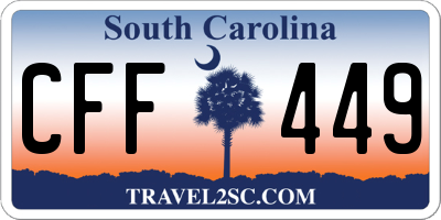 SC license plate CFF449