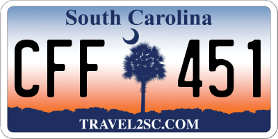 SC license plate CFF451