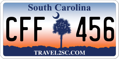 SC license plate CFF456