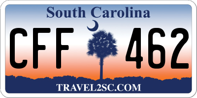 SC license plate CFF462