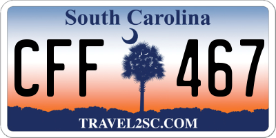 SC license plate CFF467