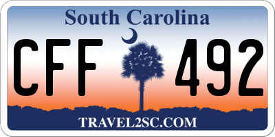 SC license plate CFF492