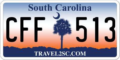 SC license plate CFF513