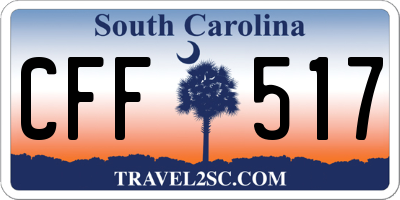 SC license plate CFF517