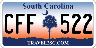 SC license plate CFF522