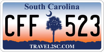 SC license plate CFF523