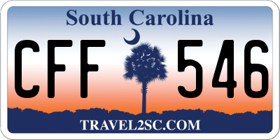 SC license plate CFF546