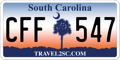 SC license plate CFF547