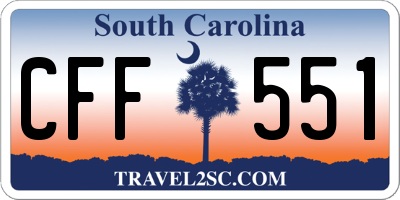 SC license plate CFF551