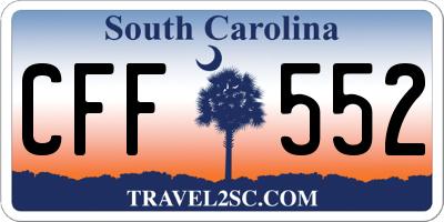 SC license plate CFF552