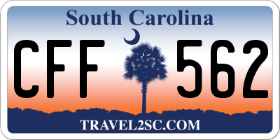SC license plate CFF562