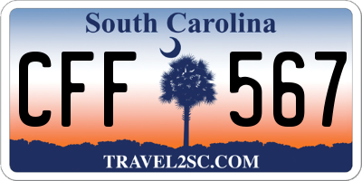 SC license plate CFF567
