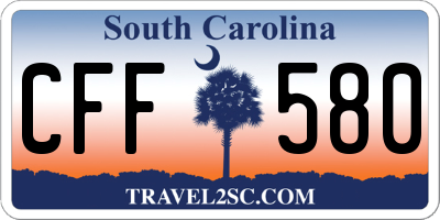 SC license plate CFF580