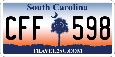 SC license plate CFF598