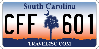 SC license plate CFF601