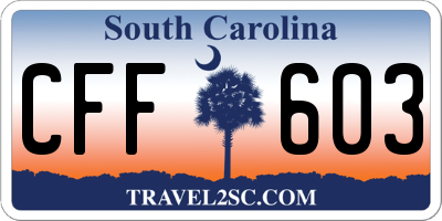 SC license plate CFF603