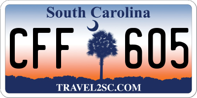 SC license plate CFF605