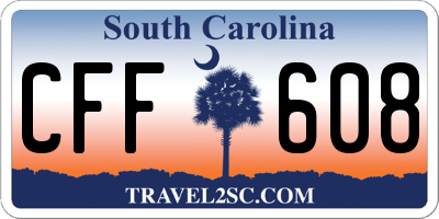 SC license plate CFF608