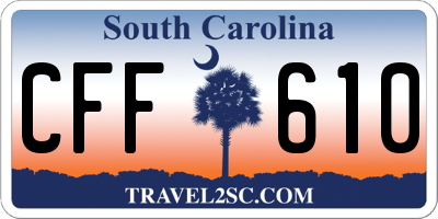 SC license plate CFF610