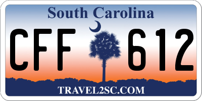SC license plate CFF612