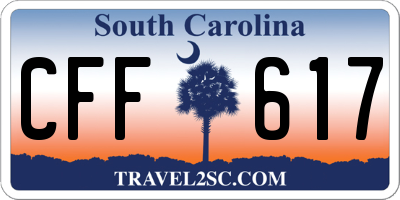 SC license plate CFF617