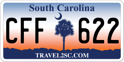 SC license plate CFF622