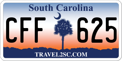 SC license plate CFF625
