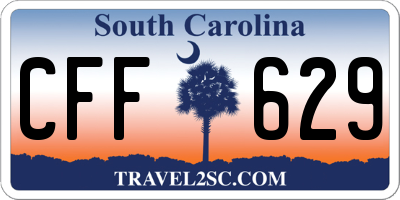 SC license plate CFF629