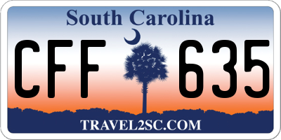 SC license plate CFF635